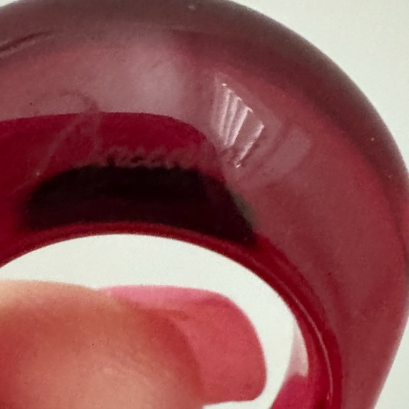 Baccarat Red Crystal Ring Sz 54 - Picture 8 of 8